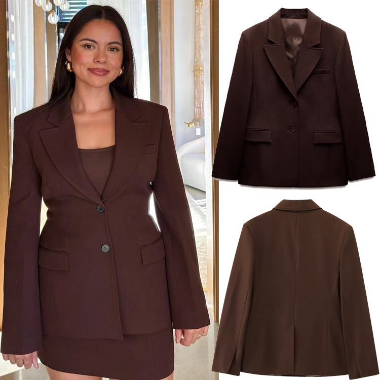 Spring and Summer Cross-Border Aliexpress Hot-Selling Women's Clothing, Solid Color, Elegant and Versatile, Waist-Cinching Blazer, Summer Thin Women's Blazer Spring and Summer Cross-Border Aliexpress Hot-Selling Women's Clothing, Solid Color, Elegant and Versatile, Waist-Cinching Blazer, Summer Thin Women's Blazer