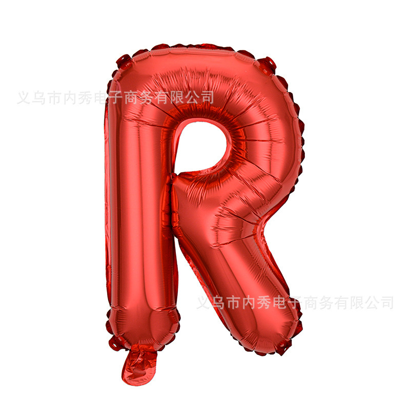 Globo de letra de película de aluminio de 16 pulgadas, versión americana en mayúsculas, cuerpo delgado, pinyin en inglés, decoración de caracteres, globo de papel de aluminio AZ al por mayor