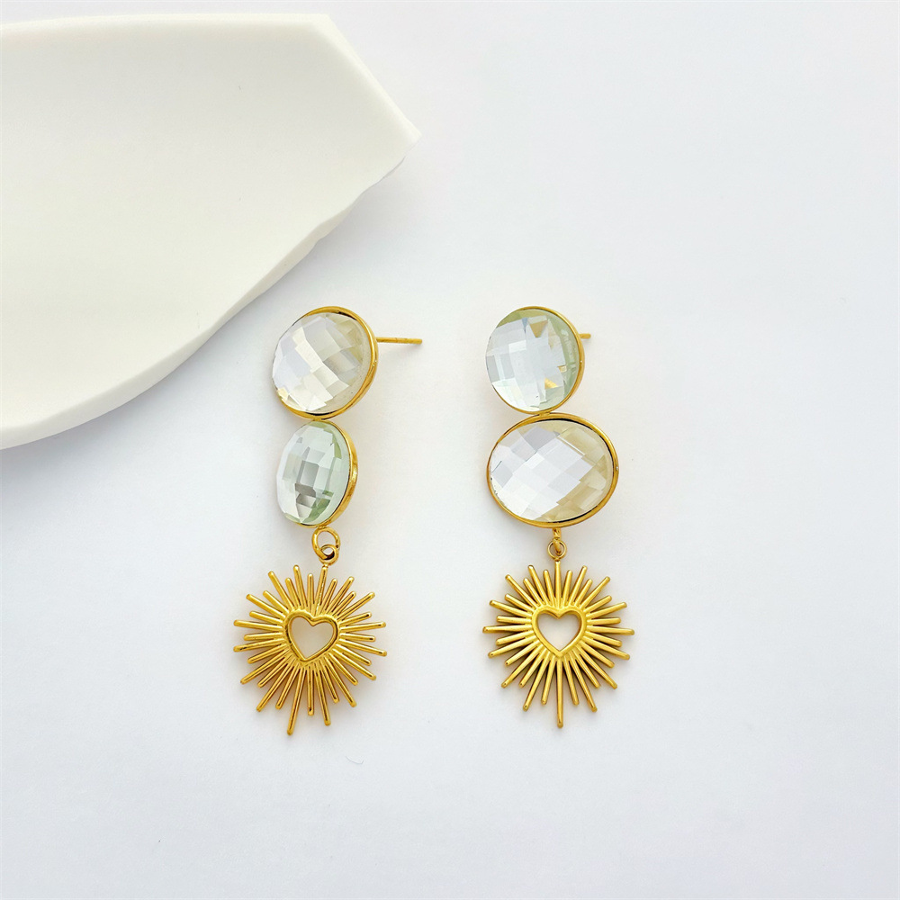 1 Pair Geometric Classic Style 304 Stainless Steel Zircon Drop Earrings display picture 4