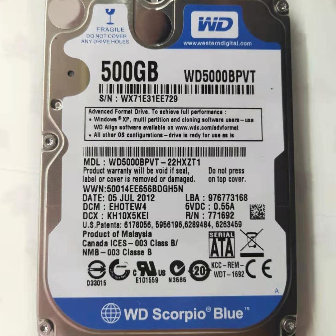 Disco duro del cuaderno Disco Duro mecánico de 2,5 pulgadas SATA cero disco duro de la multi-capacidad del poder 250g 320g 500g 1T