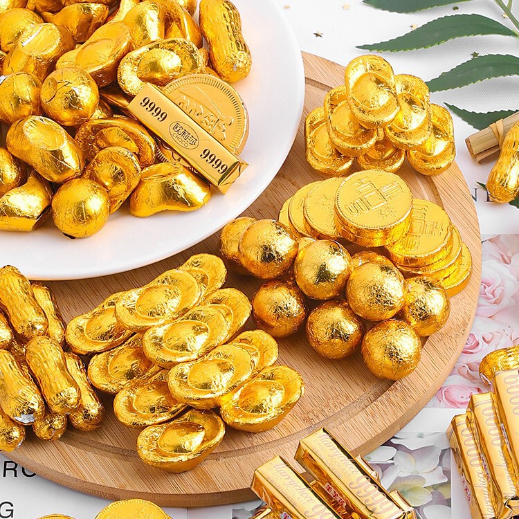 Meifulian 2.5kg パックチョコレート金貨インゴットピーナッツゴールドバーケーキベーキングバルクスナック商業卸売|undefined