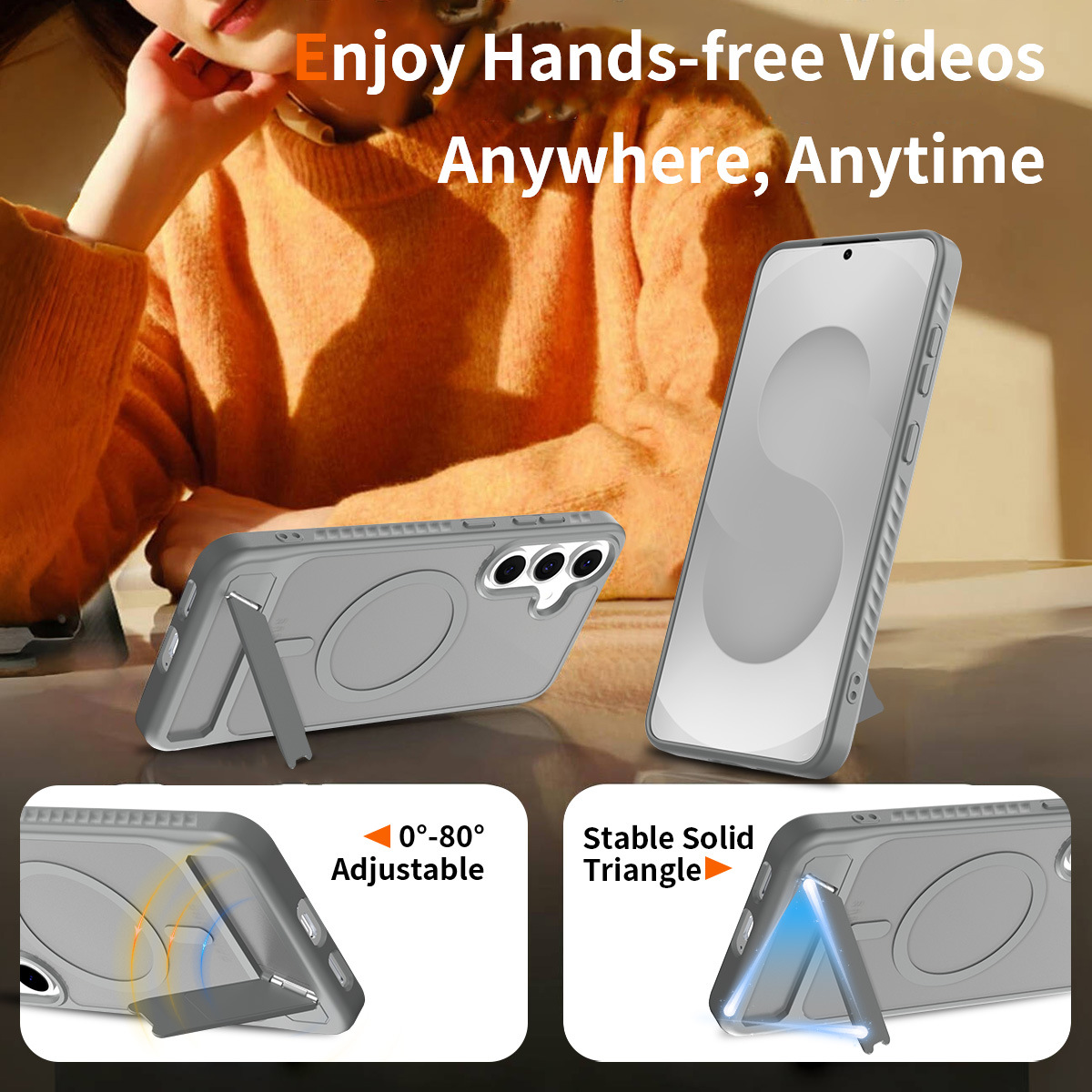 Adecuado para Samsung S25FE soporte horizontal carcasa para teléfono móvil Fengshang Skin Sense N52 soporte magnético invisible de una sola palabra fábrica