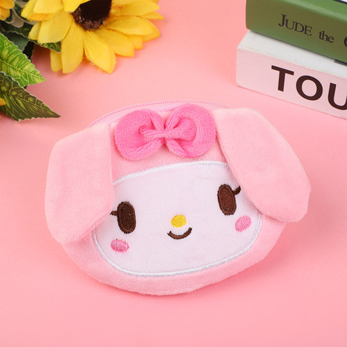 Korean version ins cartoon coin coin purse girly heart versatile portable mini plush headphone bag key small bag