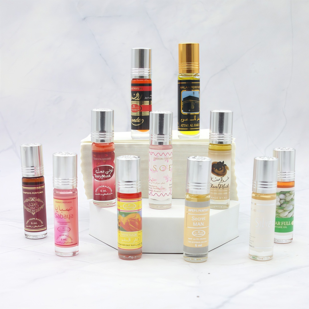 Muestras de perfume 6ml botellas de perfume de aceite esencial, paquete de caja de color aromático sin alcohol, aceite esencial de perfume TEMU
