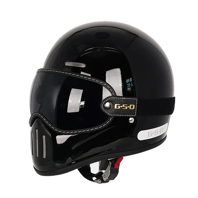 Motosiklet kaskı (dəbilqə) — Foreign Trade Export Fiberglass Retro Motorcycle - starry-sky-black-black-tea-mirror-m55-56