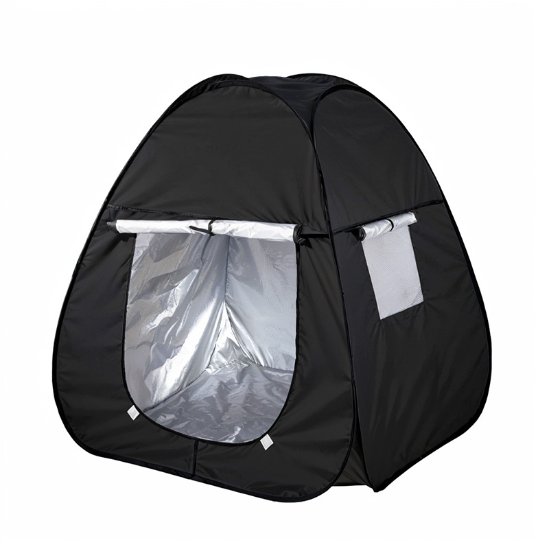 D Children's Tent Toy, Black With Silver Coating, Light-blocking, Sensory Training Playhouse For Autism, Foldable Toy_voghion.com