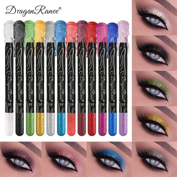 Cross-Border Makeup Eye Shadow Glitter Eye Shadow Stick Glitter Fine Glitter Eye Shadow Foam Pen Eye Makeup