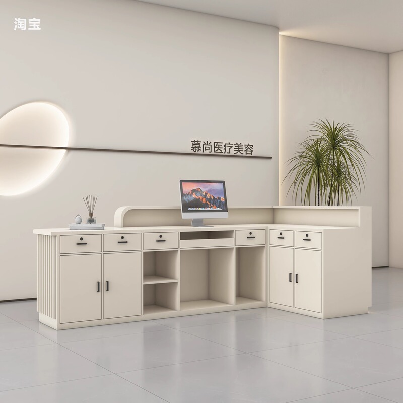 美容学校研修施設 ペイントフロント レジカウンター 衣料品店 バー会社 オフィスフロント 受付カウンター|undefined