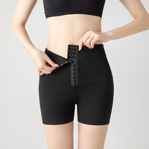 Three-quarter length garter waist barbie pants plus size postpartum abdominal support pants for women, pressure beauty shaping pants without rolling edge, wholesale