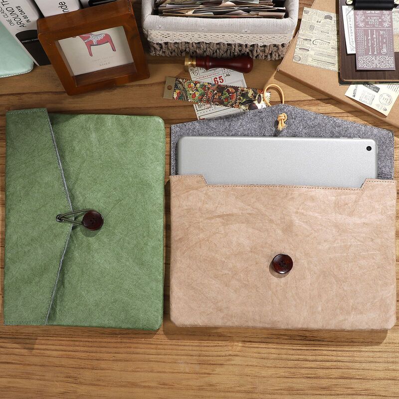 Cross-Border Dupont Paper Briefcase Business Notebook Protective Cover Retro Tablet Liner Bag Multi-Functional Storage Bag