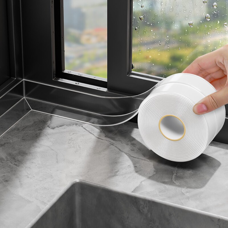 Transparent Window Sill Seam Stickers Waterproof Stickers Balcony Tile Edge Mildew-Proof Water Retaining Strips Window Edge Strips Waterproof Seam Stickers Transparent Window Sill Seam Stickers Waterproof Stickers Balcony Tile Edge Mildew-Proof Water Retaining Strips Window Edge Strips Waterproof Seam Stickers