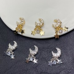 保色满钻月亮流苏通孔多孔手工水晶文玩手串手链DIY饰品配件串珠