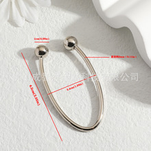 椭圆形锣旋拧珠子合金简约设师款U形V形服饰扣衣领装饰扣服装辅料