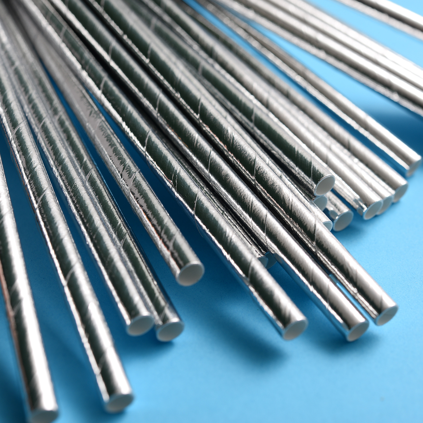 Inventario transfronterizo al por mayor paja de papel desechable paja de papel degradable paja de plata esterlina suministros de fiesta