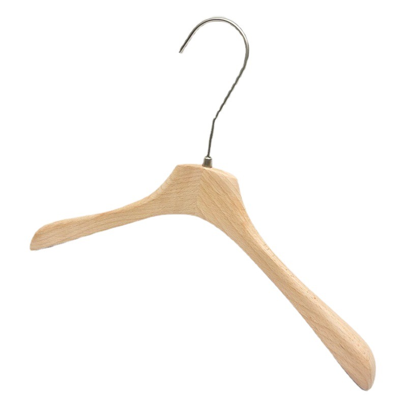 De gama alta de haya percha de ropa tienda de ropa especial de madera sólida tienda de ropa de mujer antideslizante percha pantalones clip traje letras de madera