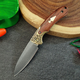 Cross-Border Three-In-One Steel Folding Multi-Purpose Knife, Hand-Held Mutton Knife, Peeling Knife, Outdoor Portable Fruit Knife