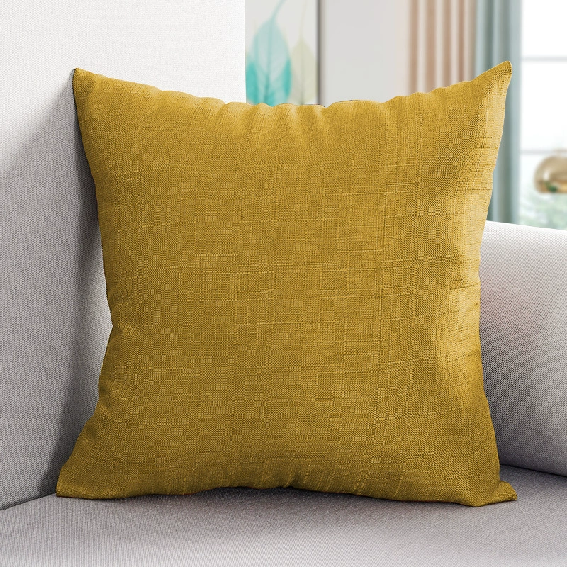 Pillow, big square sofa, cotton and linen, increased thickness