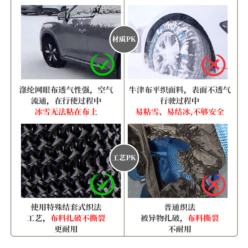 Automobile special tire anti-skid cover portable polyester wear-resistant mesh cloth snow tire cover
