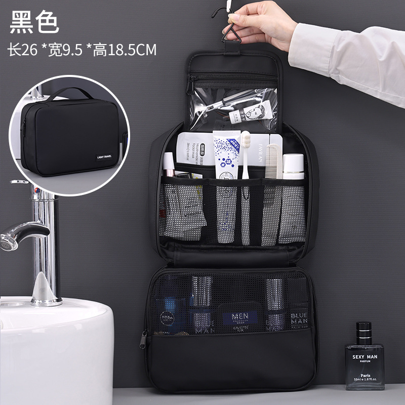 Bolsa de lavado de viaje de alta gama para hombres con separación portátil en seco y húmedo para viajes de negocios, bolsa de almacenamiento impermeable, bolsa de cosméticos, gran capacidad