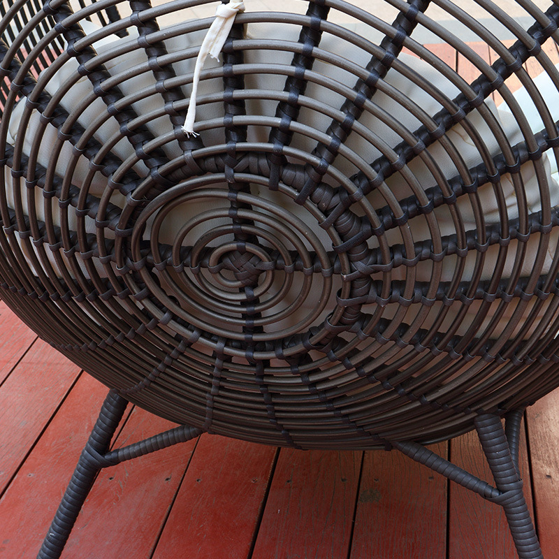 Outdoor rattan birdhouse swing basket courtyard swing chair villa outdoor floor swing villa hotel rattan garden swing