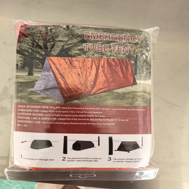 户外露营便携式铝膜三角帐篷救灾野营探险简易睡袋保暖急救毯雨衣