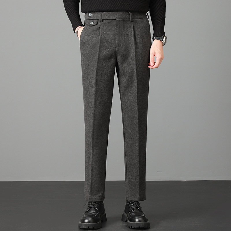 Winter woolen men's casual pants slim stretch warm men's trousers Naples trousers Winter woolen men's casual pants slim stretch warm men's trousers Naples trousers