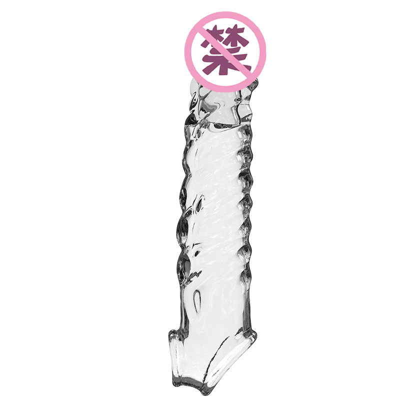 Vibrating Lock-On Penis Sleeve Extender, TPE Male Delay Sleeve, Manual Control — detail image 14