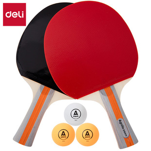 Deli F2310 Angnet Competition Beginner Student Double-Sided Anti-Adhesive Table Tennis Racket Two 3-Ball Wholesale