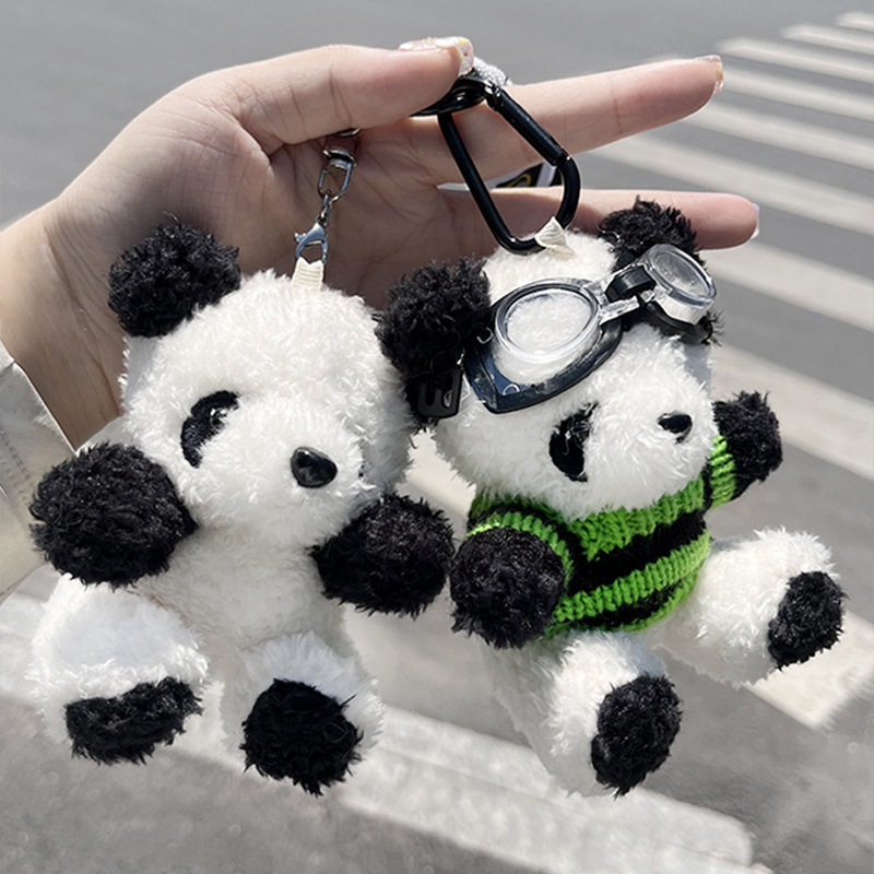 Llavero de felpa con forma de panda, colgante para bolso