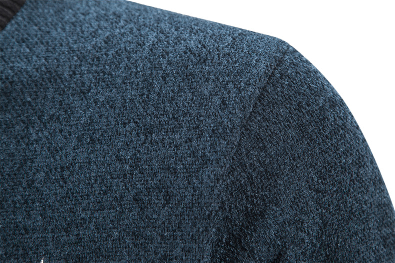 Cardigan con cappuccio e zip uomo foderato in pile stile coreano_voghion.com