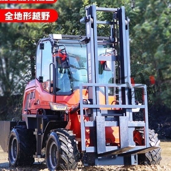 四驱越野叉车装载机柴油3吨5吨升降液压起重车