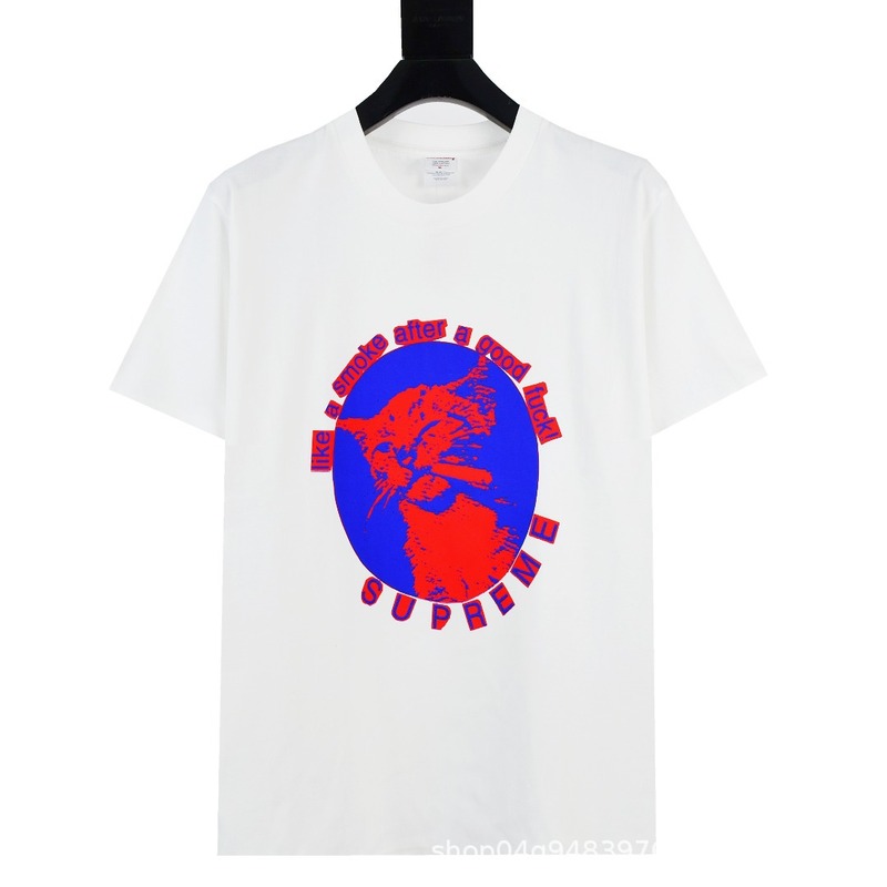 ヘビーウェイトクロスボーダー アメリカンファッション Supreme レタープリント Tシャツ BOX ラウンドネック 半袖 メンズ レディース ゆったり カジュアル Tシャツ 男女兼用|undefined