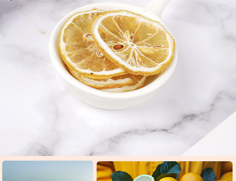 Dried Lemon Slices (Citrus limon) — Freeze-Dried Fruit Tea, 45g Jar in use