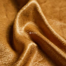 垂感光泽 金黄色不规则泼墨扎染印花段面布料旗袍外套服装面料