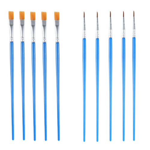 Children's painting brush plastic rod nylon hair hook line flat pen digital oil painting plaster ceramic kite brush
