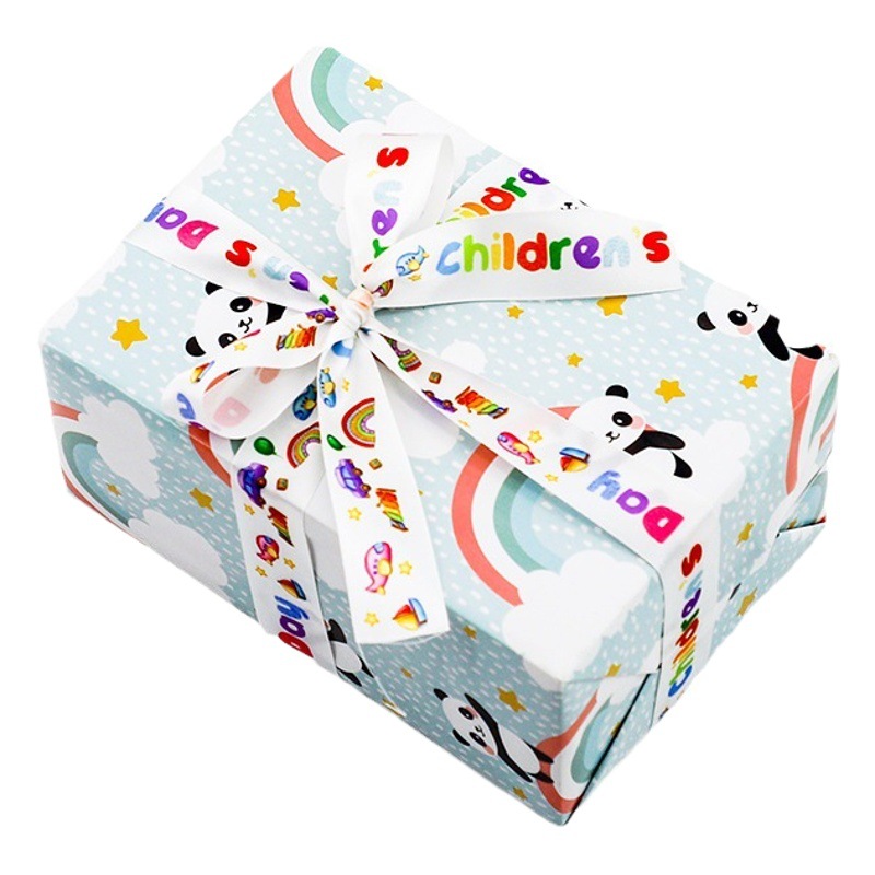 Lindo embalaje de regalo Cinta Día del niño feliz cumpleaños pastel cinta regalo de mano Decoración cinta arco