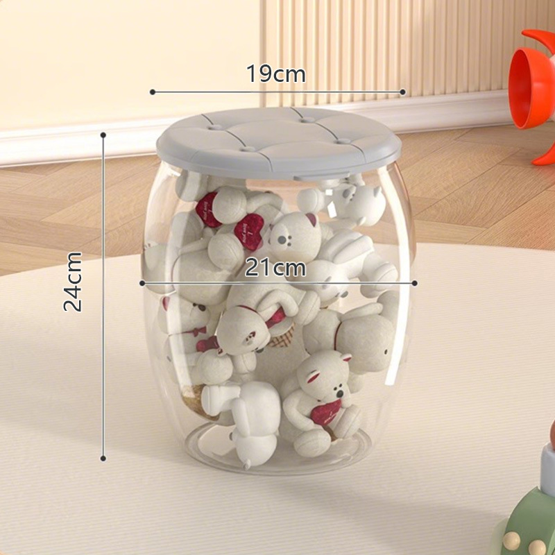 子供用収納ボックス、赤ちゃんのおもちゃ、人形、積み木収納バケツ、多機能収納プラスチック透明収納ベンチ、家庭用|undefined