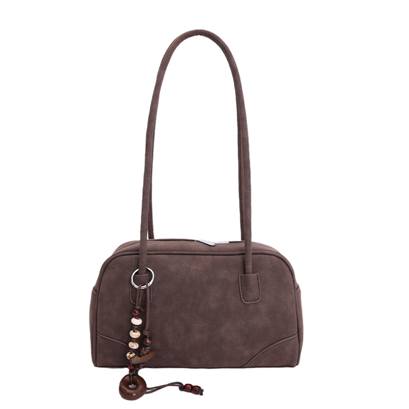 Bolsa de bolos de cuero de lona retro para mujeres 2025 invierno nuevo bolso de brazo de alta calidad bolso de almohada universal bolso de hombro image 8