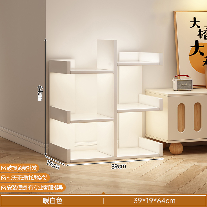 Estante de libro de piso integrado contra la pared esquina simple sala de estar de almacenamiento doméstico de estudiantes armario de pared librería