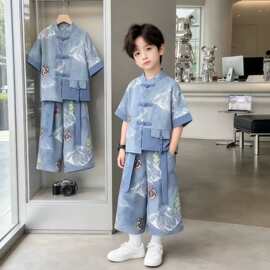 男童夏季汉服唐装古装中国风儿童宝宝中式礼服洋气高端表演演出服
