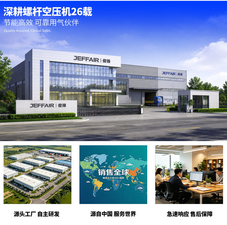 Junfeng Permanent Magnet Variable Frequency Screw Air Compressor Industrial Grade 7.5/15/33/37Kw Air Compressor Energy-Saving and Electricity-Saving