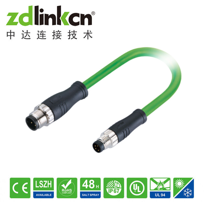 M8 Waterproof Connector A-Type to M12D Coding or 8 to Rj45 Circular Ip68 Connector Waterproof Connector M8 Waterproof Connector A-Type to M12D Coding or 8 to Rj45 Circular Ip68 Connector Waterproof Connector