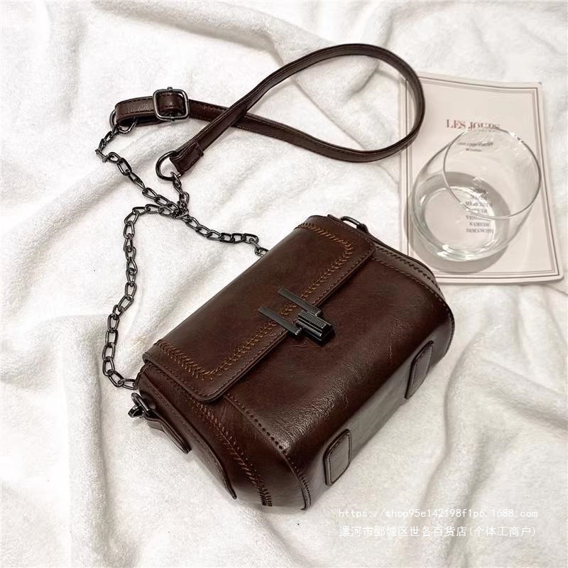High-end women's handbag 2026 new Korean style versatile chain crossbody bag ins fashion chic retro shoulder bag