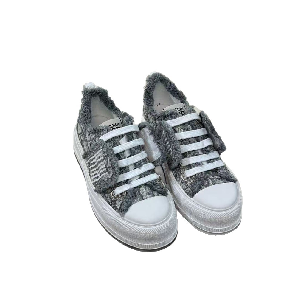 Women's 2025 New D Brand Embroidered Canvas Shoes Thick Sole Height Increasing Casual Sneakers Fashion Letter_voghion.com