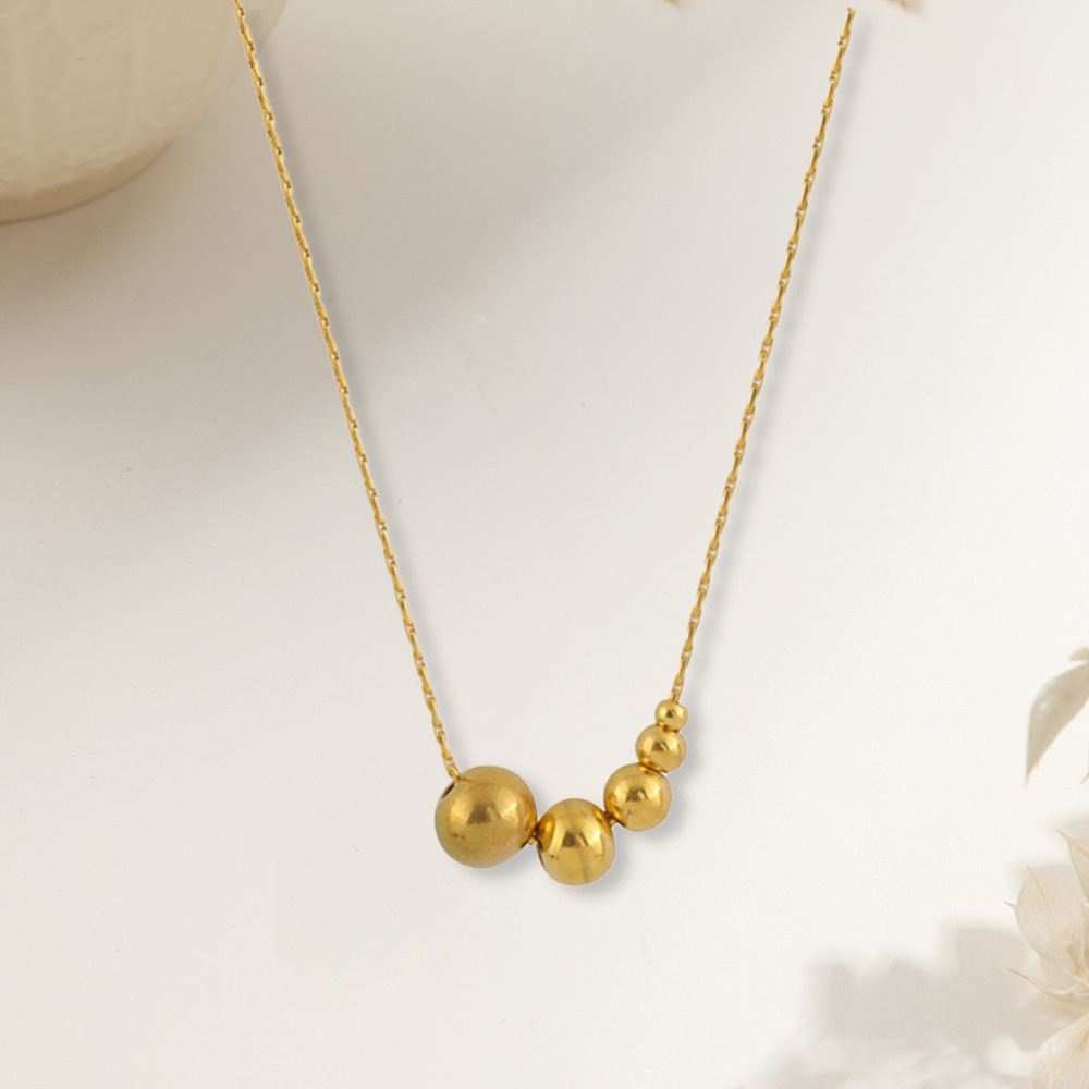 简约金属珠项链女ins小众设计k金色轻奢高级感冷淡风锁骨毛衣链潮