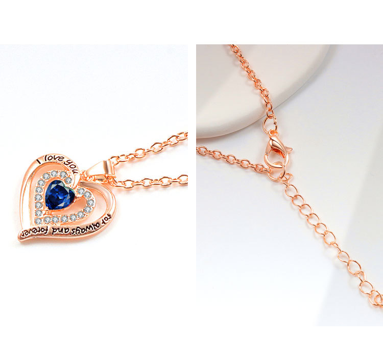 8g Weight Copper Pendant Material Zircon Inlay Material Pendant Necklace Classification Copper Chain Material 1 Piece Quantity Casual, Holiday, Daily Occasion Copper Material Letter, Heart Shape Pattern Women's Gender Plating Design Elegant, Lady Style Copper Plating Letter Heart Shape Zircon Pendant Necklace 3