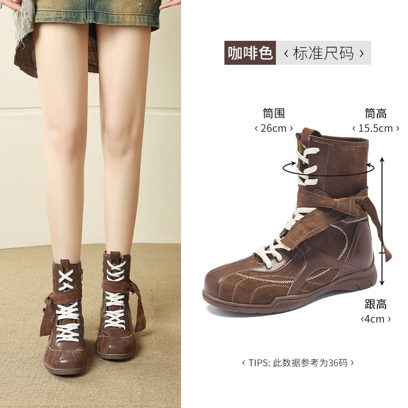 Antiguo león Denmeillard occidental botas de vaquero para mujeres 2026 nuevo otoño botas marrón botas de boxeo botas
