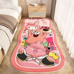 Cartoon New Imitation Cashmere Bedroom Bedside Home Strip Carpet Living Room Room Carpet Girl Thickened Anti-Fall