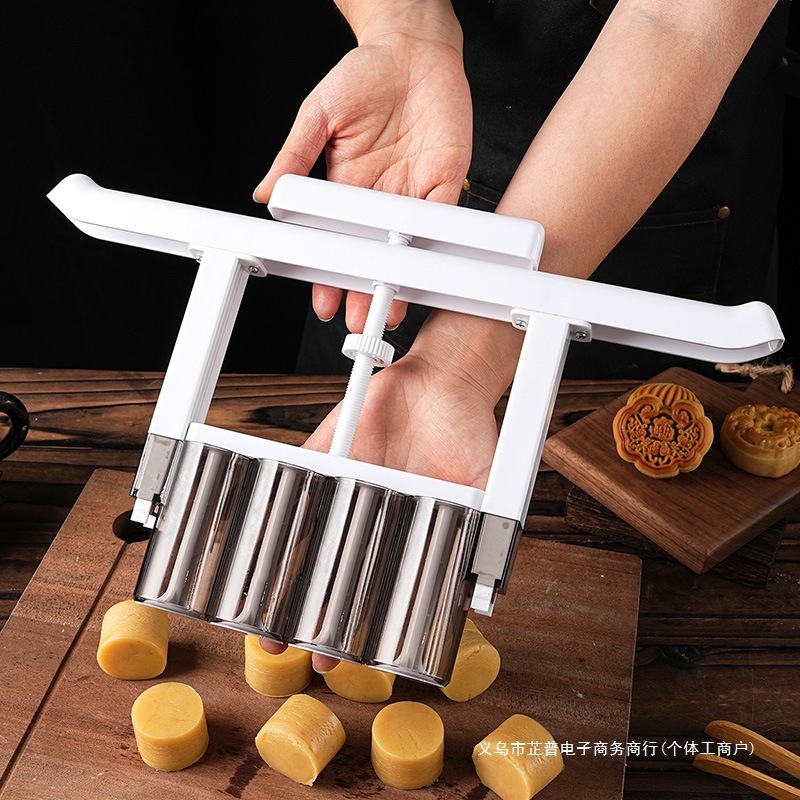 月餅定量充填機、餡生地、桃ケーキ分割機、緑豆ケーキ手押し充填機、ベーキングモールド加工品|undefined