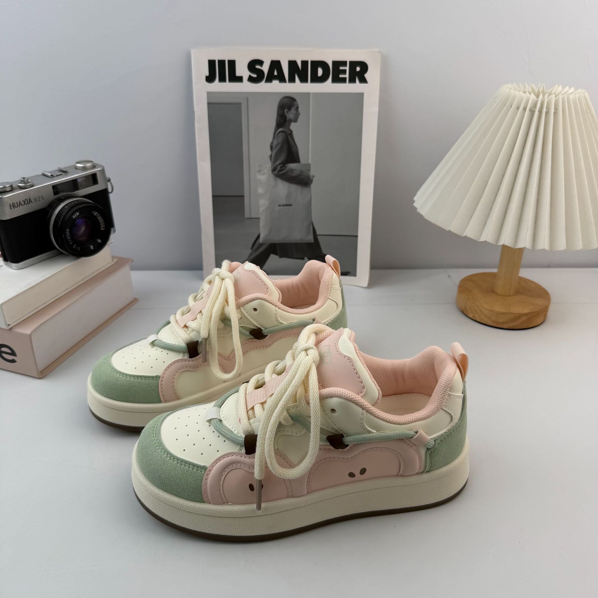 Yuanbo Nichong retro puerto zapatos de skate para mujeres 2025 otoño nuevo estilo universal zapatos chique estudiantes zapatos de mujer de suela gruesa